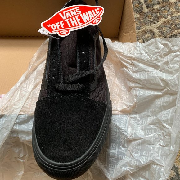 vans old skool triple black platform sneakers